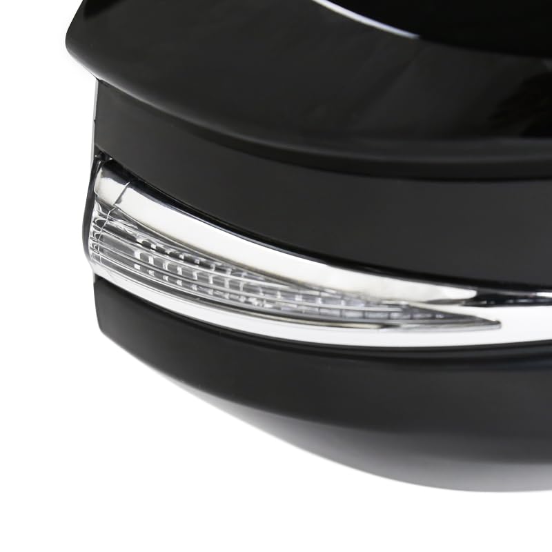 Spec-D Tuning Glossy Black Right Passenger Side Power Fold Heated 10 Pin Mirror + LED Signal Compatible with 2013-2015 Toyota RAV4
