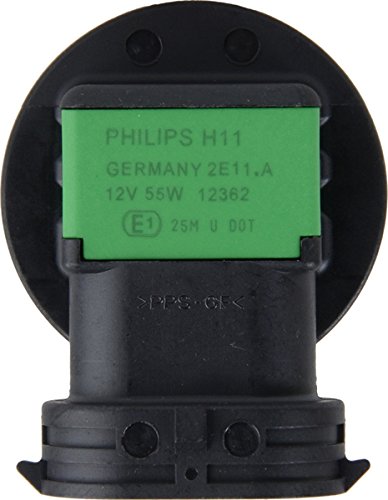 H11 Philips Standard Halogen Replacement Headlight Bulb, 1 Pack 12362B1