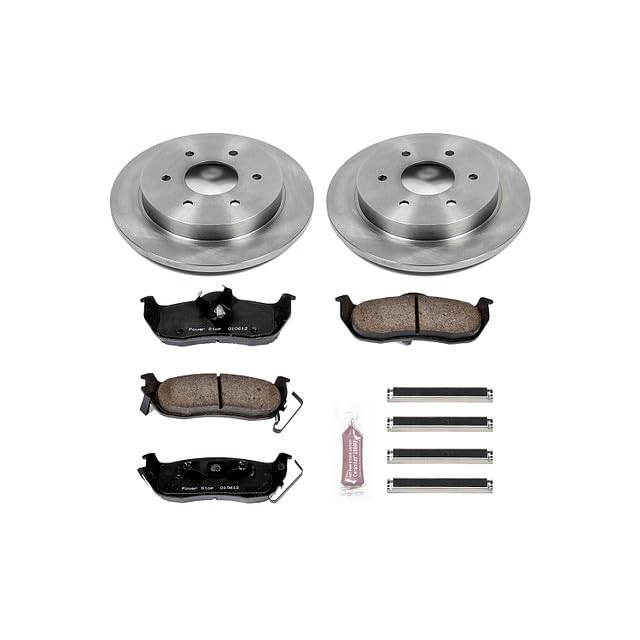 POWERSTOP Autospecialty KOE2445 Rear Replacement Brake Kit-OE Brake Rotors & Ceramic Brake Pads For INFINITI QX56, Nissan Armada, Nissan Pathfinder Arm, Nissan TITAN [Model Specific]