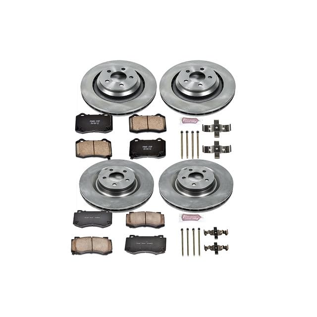 POWERSTOP Autospecialty KOE4023 360mm Front and 350mm Rear Replacement Brake Kit-OE Brake Rotors & Ceramic Brake Pads For 300, 300, Challenger, Charger, Charger, Magnum [Model Specific]