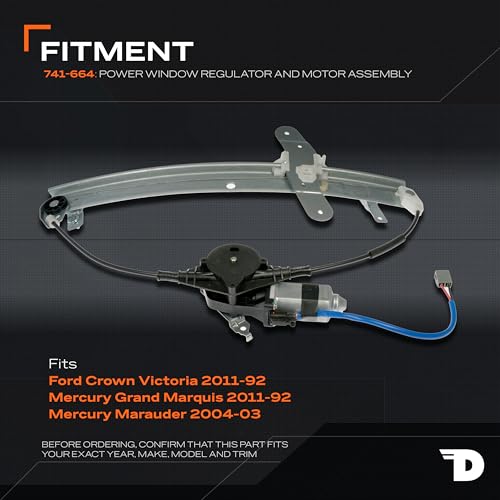Dorman Front Driver Side Power Window Regulator and Motor Assembly 741-664 Compatible with Select Ford / Mercury Models