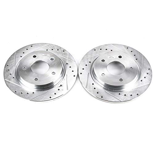 Power Stop Rear AR8380XPR Evolution Drilled & Slotted Rotor Pair For Chrysler Town & Country, Dodge Grand Caravan, Dodge Journey, Ram C/V, VW Routan [Model Specific]