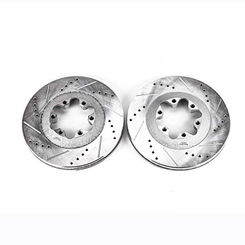 Front POWERSTOP AR82131XPR Drilled & Slotted Rotor Pair For Chevrolet Colorado 2009-2012, GMC Canyon 2009-2012 [Model Specific]