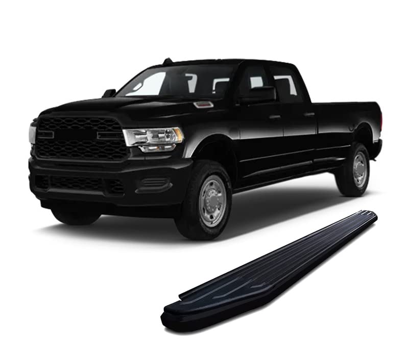 Peerless Black Horse Off Road Running Boards Compatible with 2011-2023 Ram 2500/3500|2010 Dodge Ram 2500/3500|2019-2020 Ram 1500 Classic|2011-2018 Ram 1500|2009-2010 Dodge Ram 1500-PR-R176BK