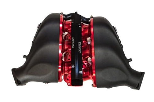 GT-R ALPHA Cast Plenum/Billet Intake Manifold Triple Fuel Rail (Clear Anodized)