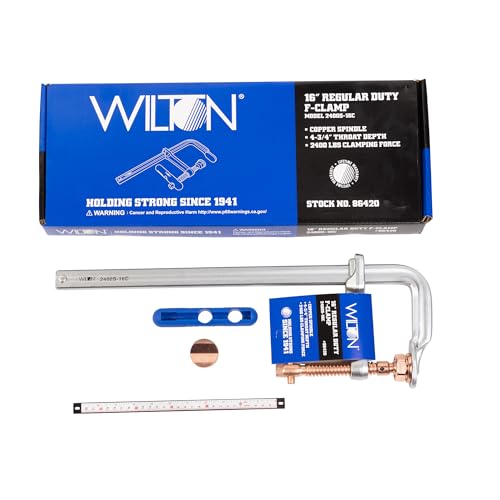 Wilton Regular Spark-Duty F-Clamp, 16" Opening, 4-3/4" Throat, 2660 Lbs. Clamping Force (Model 2400S-16C)