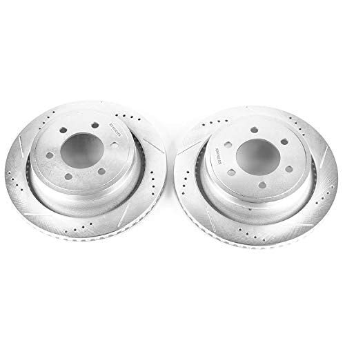 Power Stop Rear AR85148XPR Drilled & Slotted Rotor Pair For Ford F-150 2012-2018 [Model Specific]