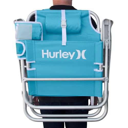 Hurley Beach Chair Deluxe Backpack, One Size, Aluminum, Turquoise