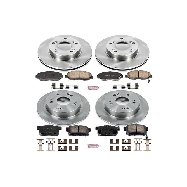 POWERSTOP Autospecialty KOE2385 Front and Rear Replacement Brake Kit-OE Brake Rotors & Ceramic Brake Pads For 2006 2007 2008 Honda Civic EX | 2009 2010 2011 Honda Civic EX, EX-L