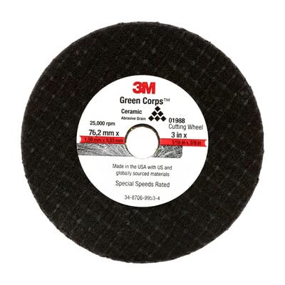 3M 3 x 3/8 x 1/16 Green Corps CUT-OFF WHEEL1988 01988 - EACH
