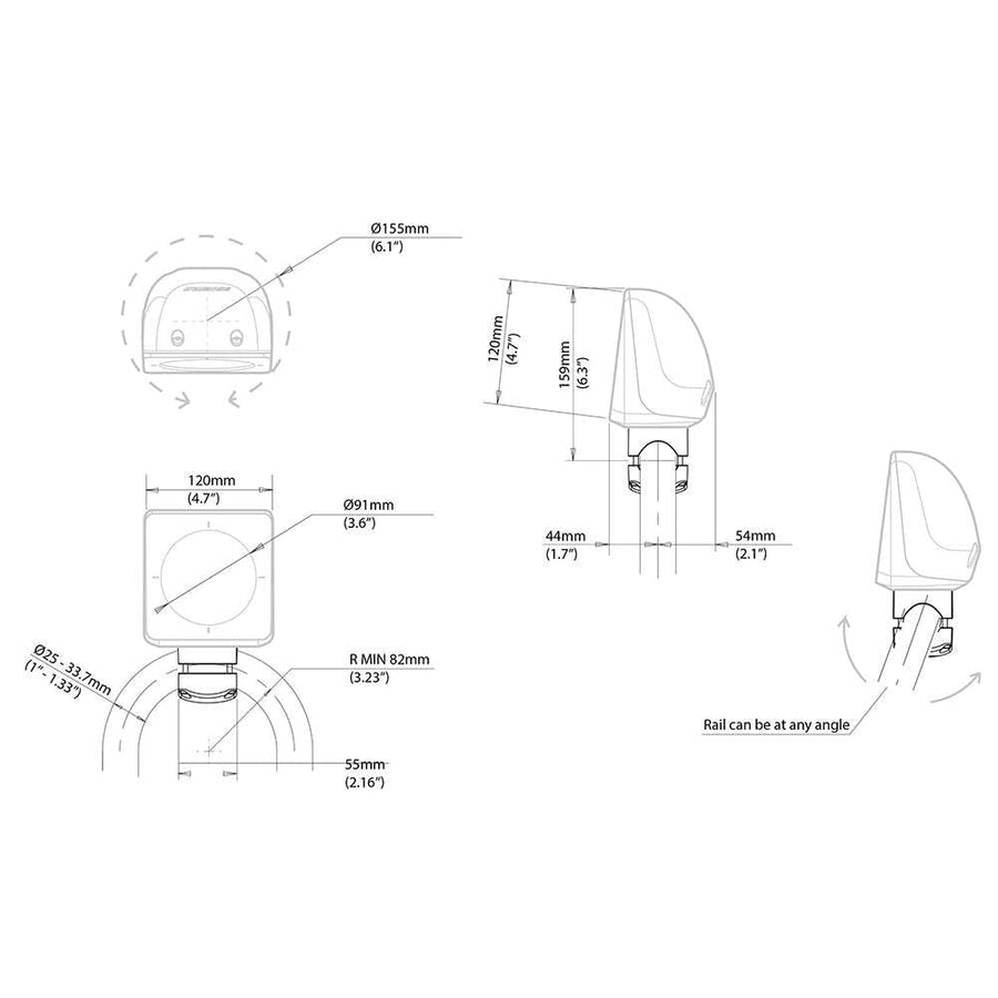 Scanstrut ScanPod Rail Pod for 1 x Standard Size Instrument SPR-1i-RM