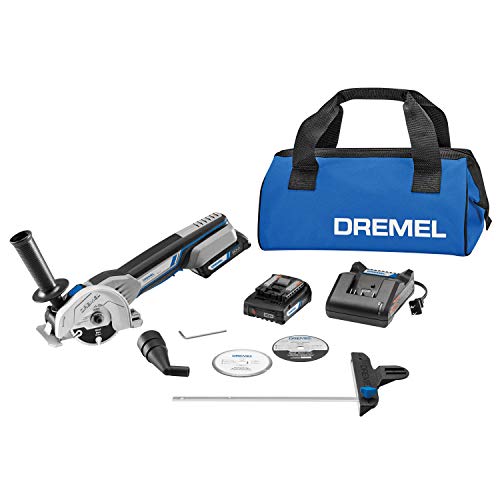 Dremel Compact Circular Saw Kit US20V-02 with (2) 20V Batteries, Charger & Storage Bag, Cordless Compact Saw, 15,000 RPM - Ideal for Flush Cutting, Plunge Cutting and Surface Preparation