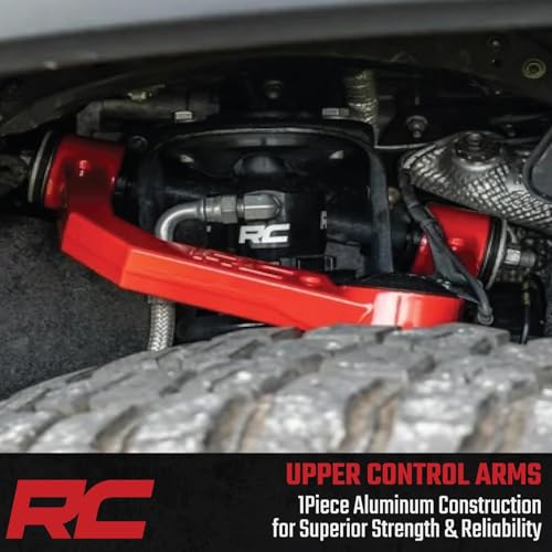 Rough Country Upper Control Arms Forged Aluminum for Toyota Tacoma (2005-2023) 4Runner (2010-2024) OE Upgrade, 2-Pack, Red