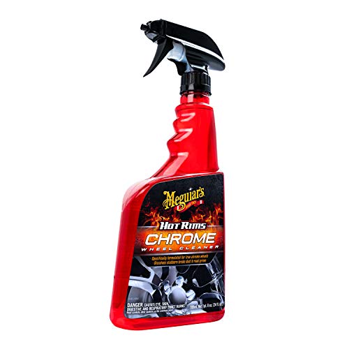 Hot Rims Meguiar's Chrome Wheel Cleaner, Deep Foaming Rim Cleaner Spray Formulated to Effectively Clean Chrome Wheels for an Impeccable Mirror-Like Shine, 24 Oz