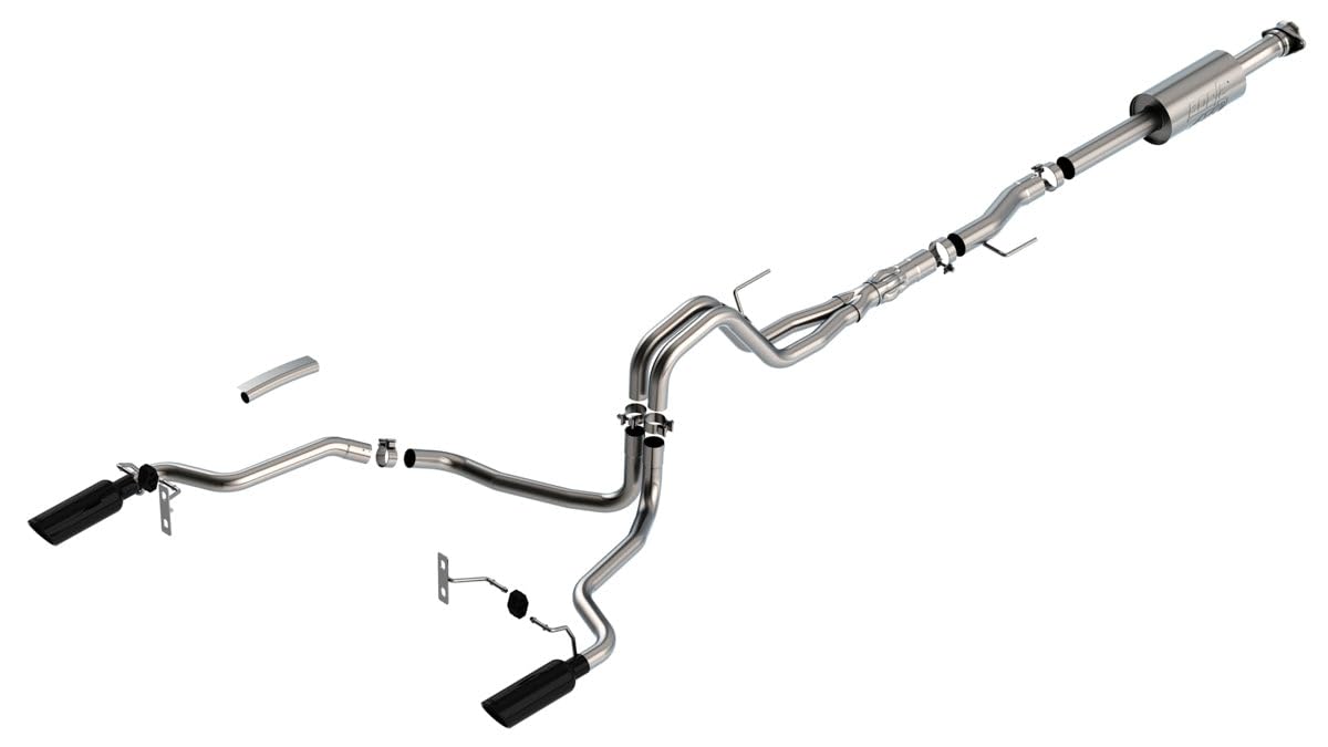 Borla 2021 F-150 5.0L 4dr CC SB EC STB Lariat/KR/Platinm/LTD 3/2.25 SRE Cat-Back ATAK Black CHR Tips - 140867BC