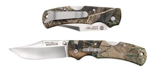 DOUBLE SAFE HUNTER Cold Steel (CAMOUFLAGE) / 8-3/8" OVERALL / 3.5" BLADE / 3MM THICK / 4-7/8" LONG GFN HANDLE / 8CR13MOV STAINLESS STEEL/AMBI BELT CLIP