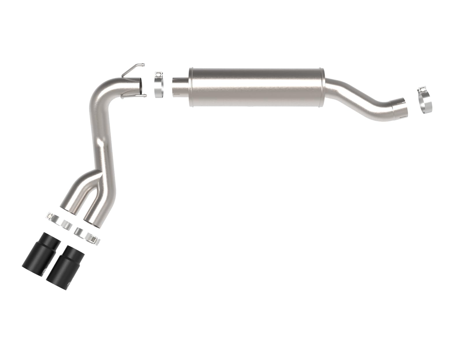 aFe Power 3-1/2 IN Rebel Series Stainless Steel Cat-Back Exhaust System w/Black Tip RAM Trucks 19-21 V8-6.4L HEMI 49-42082-B