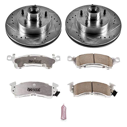 Power Stop K2580-26 Z26 Carbon Fiber Brake Pads with Drilled & Slotted Brake Rotors Kit Front