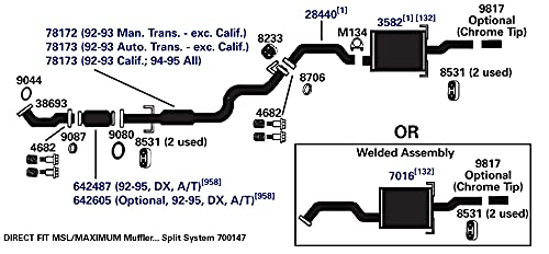 Exhaust Muffler AP Exhaust Products 7016