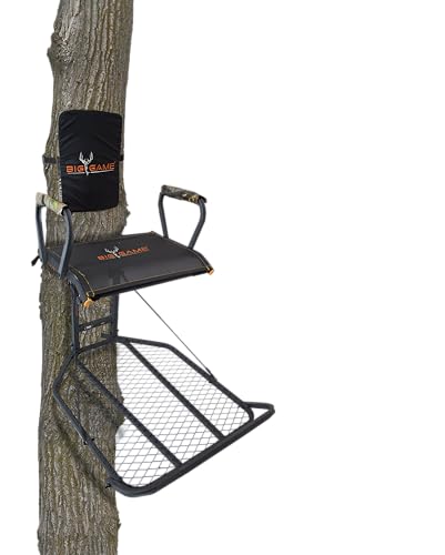 Captain XC Big Game Hang-On Treestand, Lightweight Steel Construction w/Flip-Back Flex-Tek Seat, 300 lbs Weight Rating, 24"x30" Foot Platform