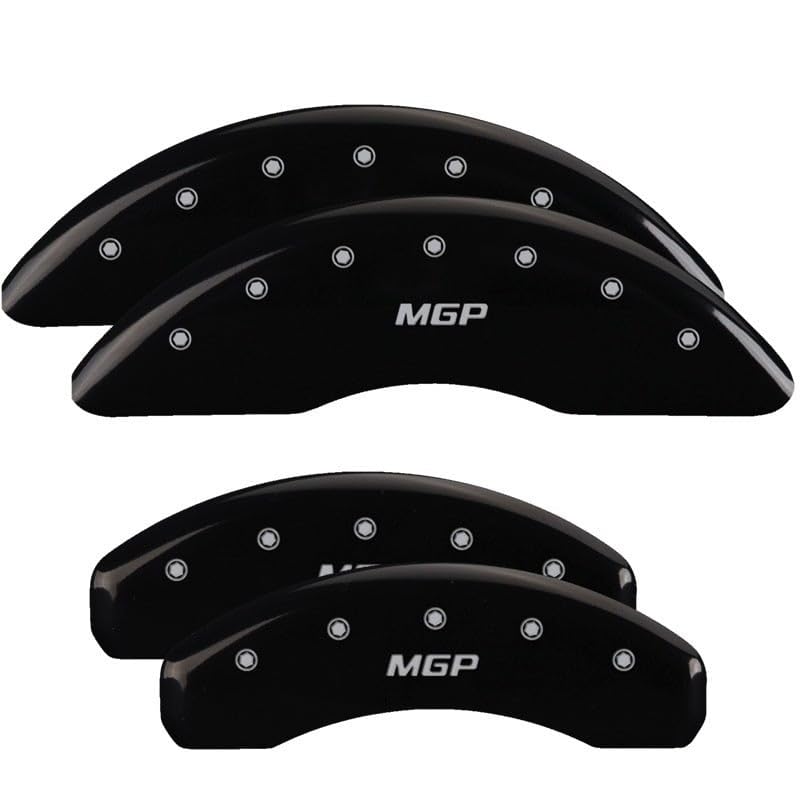 Chevy Camaro MGP Brake Caliper Covers (2017-24') Fits 18"+ Wheels – Black Powder Coated Finish, Engraved Silver MGP Logo, Aluminum Front and Rear Caliper Covers (Set of 4)