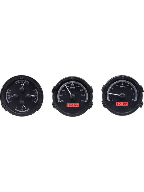 Dakota Digital VHX-68O-CUT-K-R Analog Gauge System Compatible with 1968 Oldsmobile Cutlass, F-85 and 444 Black Alloy Red Backlighting