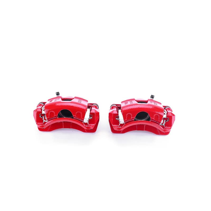 Power Stop S2810 Front Pair of High-Temp Red Powder Coated Calipers For Chevy Aveo, Chevy Aveo5, Chevy Optra, Chevy Spark, Chevy Spark EV, Pontiac G3, Suzuki Forenza, Suzuki Reno [Model Specific]