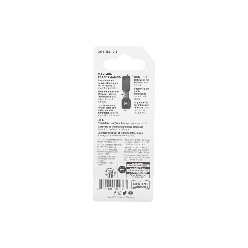 Bit,Vortex,APEX 1" Sl8-10,2Pk (CAVB1SL8-10-2)