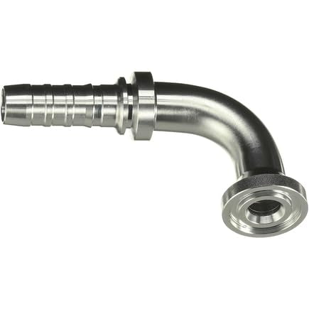 GlobalSpiral Couplings Gates 12GS-16FL90-178, Code 61 O-Ring Flange, Zinc Plated Carbon Steel, 4.41", 90° Bent Tube, 3/4" ID