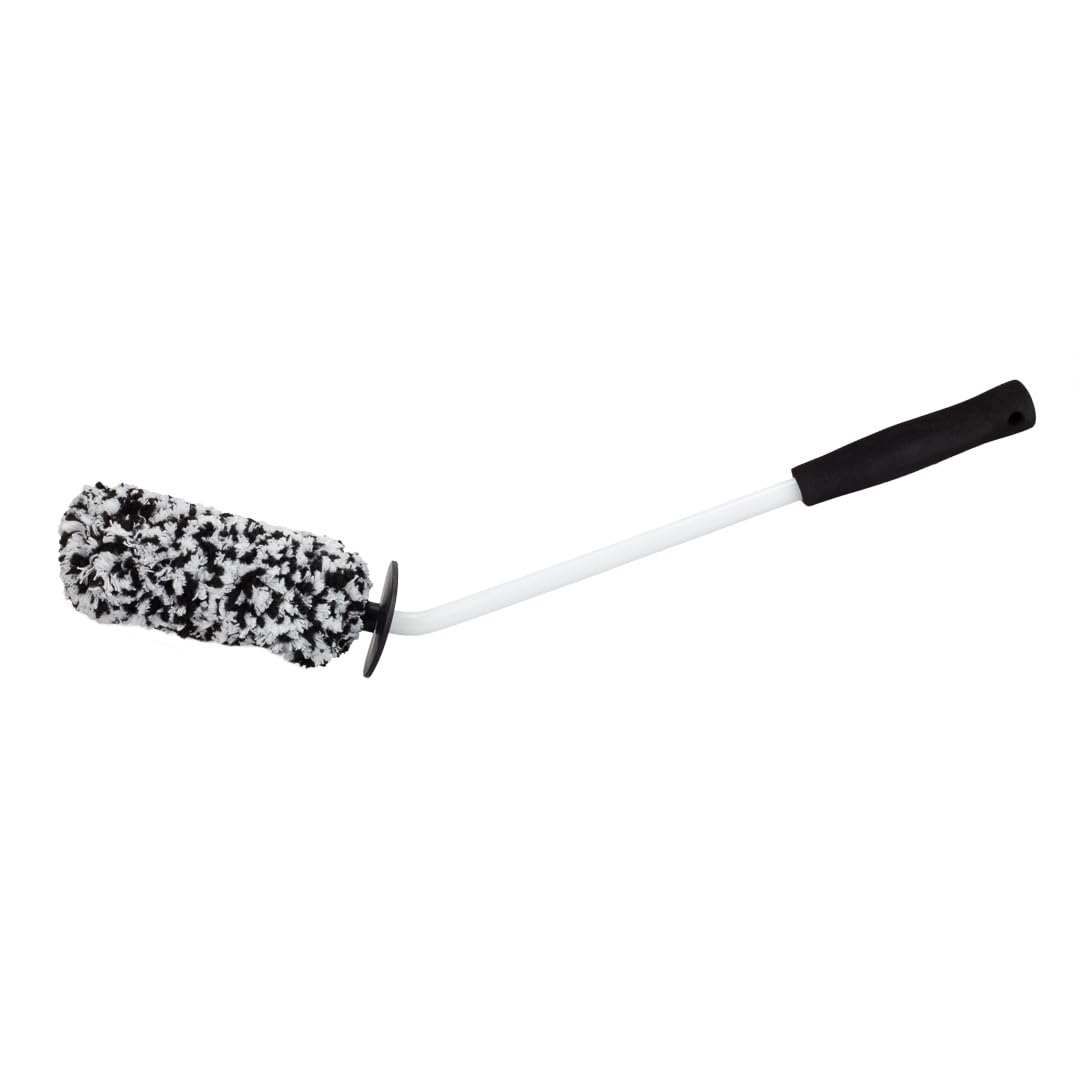 Maxshine Microfiber Universal Wheel Brush - 45° Angled Reach, Long Handle, Scratch-Free Cleaning, High-Density Soft Microfiber, Safe for Rims, Spokes, Engine Bays & Door Jambs – Car Detailing Tool