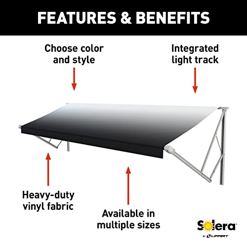 Lippert Solera RV Awning Roller and Fabric Assembly 13' White/Black V000211462