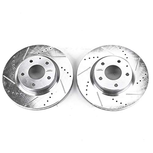 Power Stop JBR1598XPR Front Brake Rotor Pair Drilled and Slotted For Mazda 3 2014-2018, Mazda CX-3 2016-2021 [Model Specific]