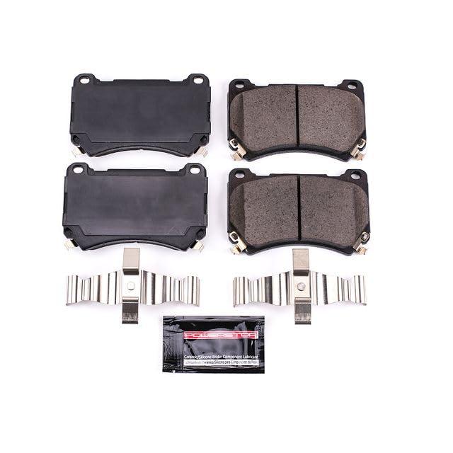 Power Stop Z23-1396 Z23 Evolution Sport Carbon Fiber Infused Ceramic Brake Pads with Hardware For Hyundai Equus 2011, Hyundai Genesis 2009-2014 [Model Specific]