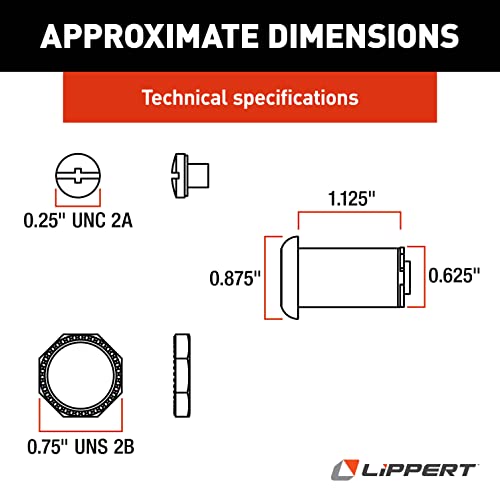 213109 Lippert Components RV Baggage Door Key Lock 1-1/8" Chrome