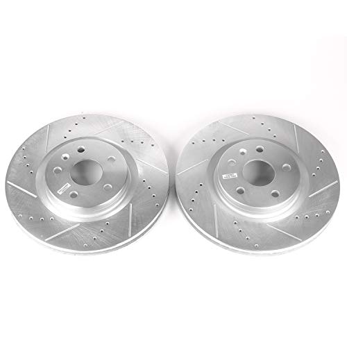 Power Stop AR82162XPR Evolution Performance Front Drilled, Slotted & Plated Brake Rotor Pair For Buick Regal 2014-2017, Cadillac XTS 2013-2019 [Model Specific]