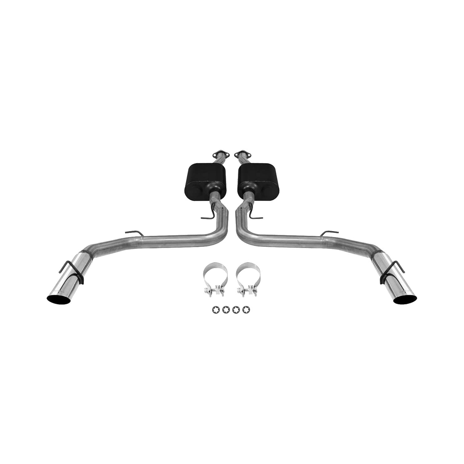 American Thunder Flowmaster 17248 Cat-Back Exhaust Kit 2.5 Inch Aluminized Steel 3 Inch Polished 304 Stainless Steel Tips Compatible with 1999-2004 Ford Mustang Cobra with 4.6L DOHC engine