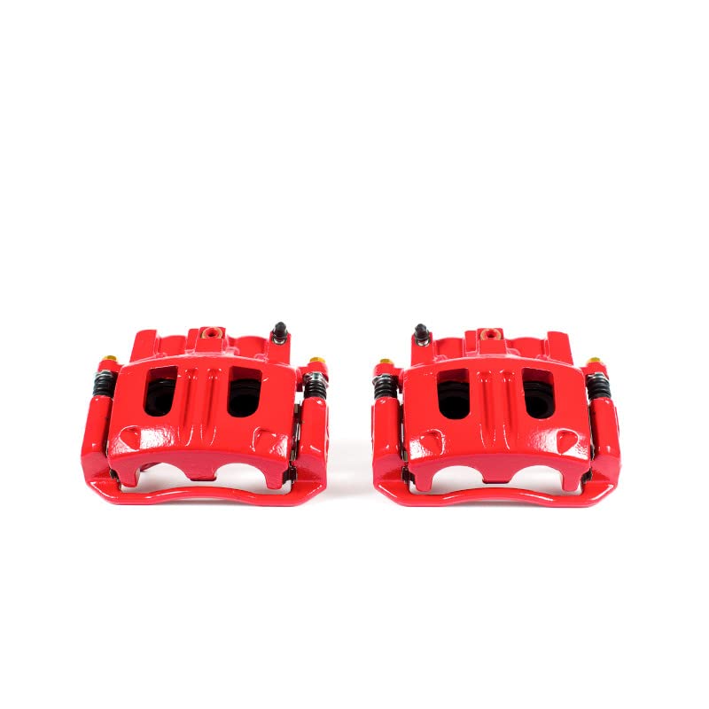 Power Stop S4848 Front Pair of High-Temp Red Powder Coated Calipers For Ford Explorer Sport 2003, Ford Explorer Sport Trac 2003-2005 [Model Specific]