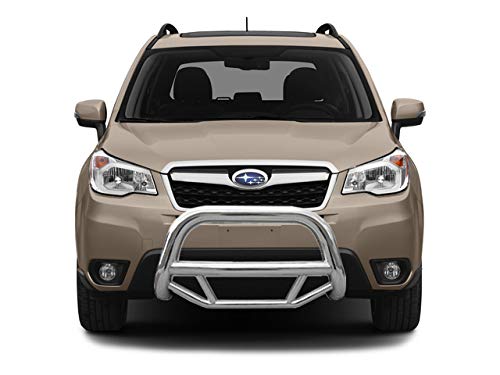 Max Bull Bar Black Horse No Skid Plate Stainless Steel Compatible with 2014-2018 Subaru Forester-MBS-SUS0102