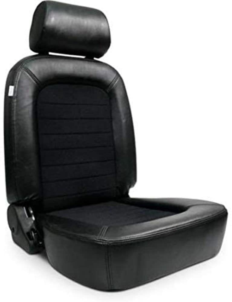 Black Vinyl Trim ProCar by Scat 80-1500-71R, Black Velour Insert Racing Classic Recliner Right Seat