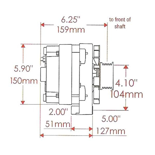Alt GM CS144 Powermaster Black 200A 6 grv Pulley/Baffle for Hummer 6.5 1996-'04 Plus Others 1-Wire or OE Hookup