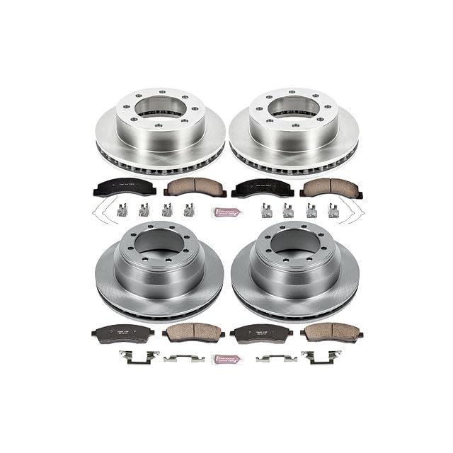 POWERSTOP Autospecialty KOE1886 Front and Rear Replacement Brake Kit-OE Brake Rotors & Ceramic Brake Pads For Ford F-350 Super Duty 1999 [Model Specific]