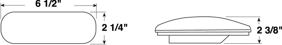 6.5-Inch Oval Peterson Manufacturing Red Stop Turn and Tail Light