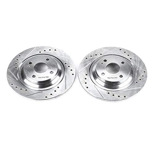 Power Stop Rear JBR951XPR Drilled & Slotted Evolution Rotor Pair For Mazda Miata 2001-2005 [Model Specific]
