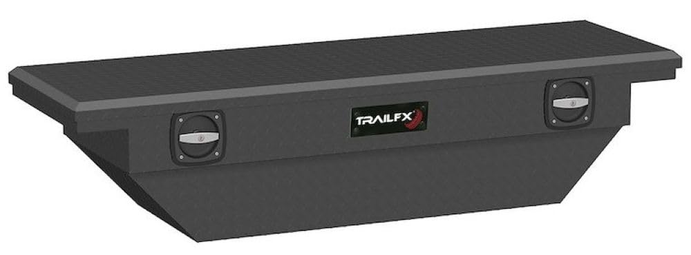 TrailFX Truck Tool Box Aluminum Fits Chevrolet Colorado 2015-2026 Crossover Angled Low Profile Diamond Tread Matte Black 19.25 Inch x 63 Inch x 13.5 Inch, 7.6 Cubic Feet Truck Bed Box TrailFX 120633C