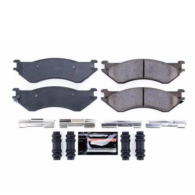 Power Stop Z23-702A Z23 Evolution Sport Carbon Fiber Infused Ceramic Brake Pads Rear with Hardware For Dodge Ram 2500 2001-2008, Dodge Ram 3500 2001-2008 [Model Specific]