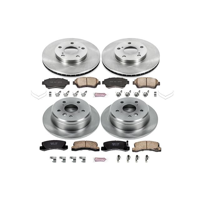 POWERSTOP Autospecialty KOE2714 Front and Rear Replacement Brake Kit-OE Brake Rotors & Ceramic Brake Pads For Toyota Camry 1992-1996 [Model Specific]