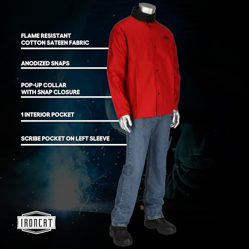 7050R/L Ironcat Welding - Cotton Jacket Red L