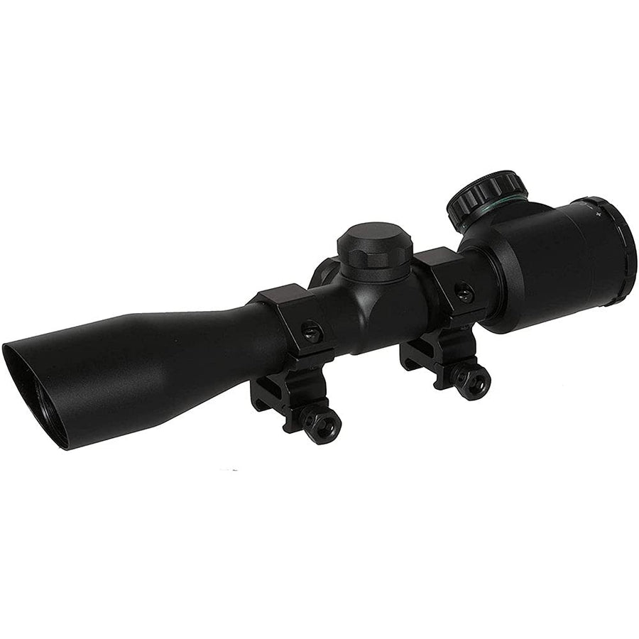 4x32mm TRUGLO Compact Crossbow Scope with Scope Rings Included| Illuminated BDC / Rangefinder, Black