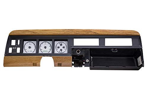 Dakota Digital VHX System-Silver Alloy Style Face Compatible with 1986-91 Jeep Wagoneer/J-Trucks w/White Display