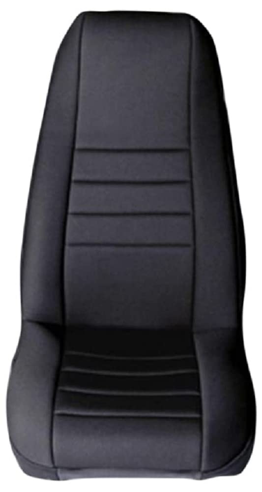 13212.01 Rugged Ridge Seat Cover Kit, Front, Neoprene, Black; 76-90 Jeep CJ/Wrangler YJ